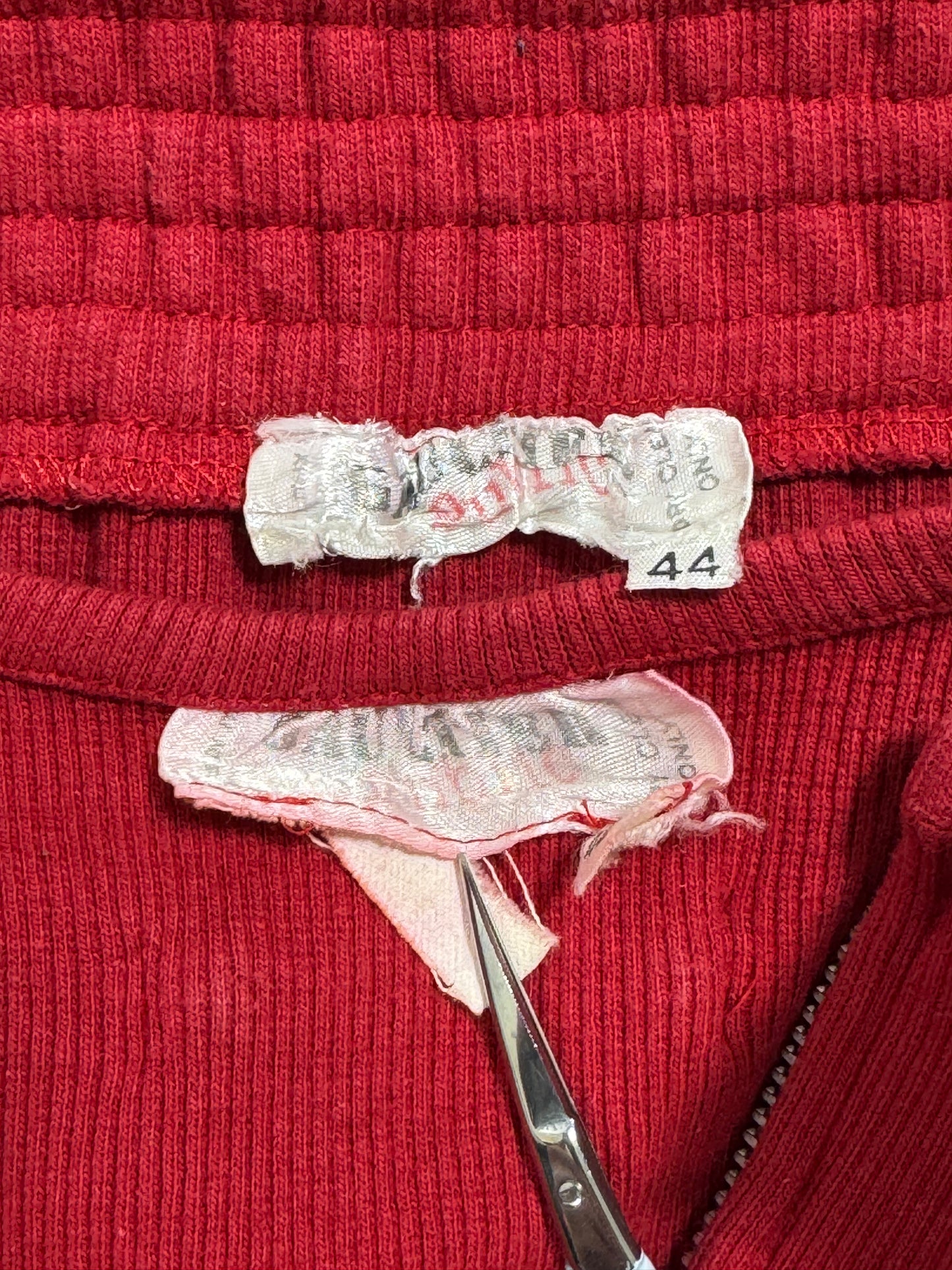 Vintage 1980's Jean Paul Gaultier Red Crop Top & Bodycon Pencil Skirt Set