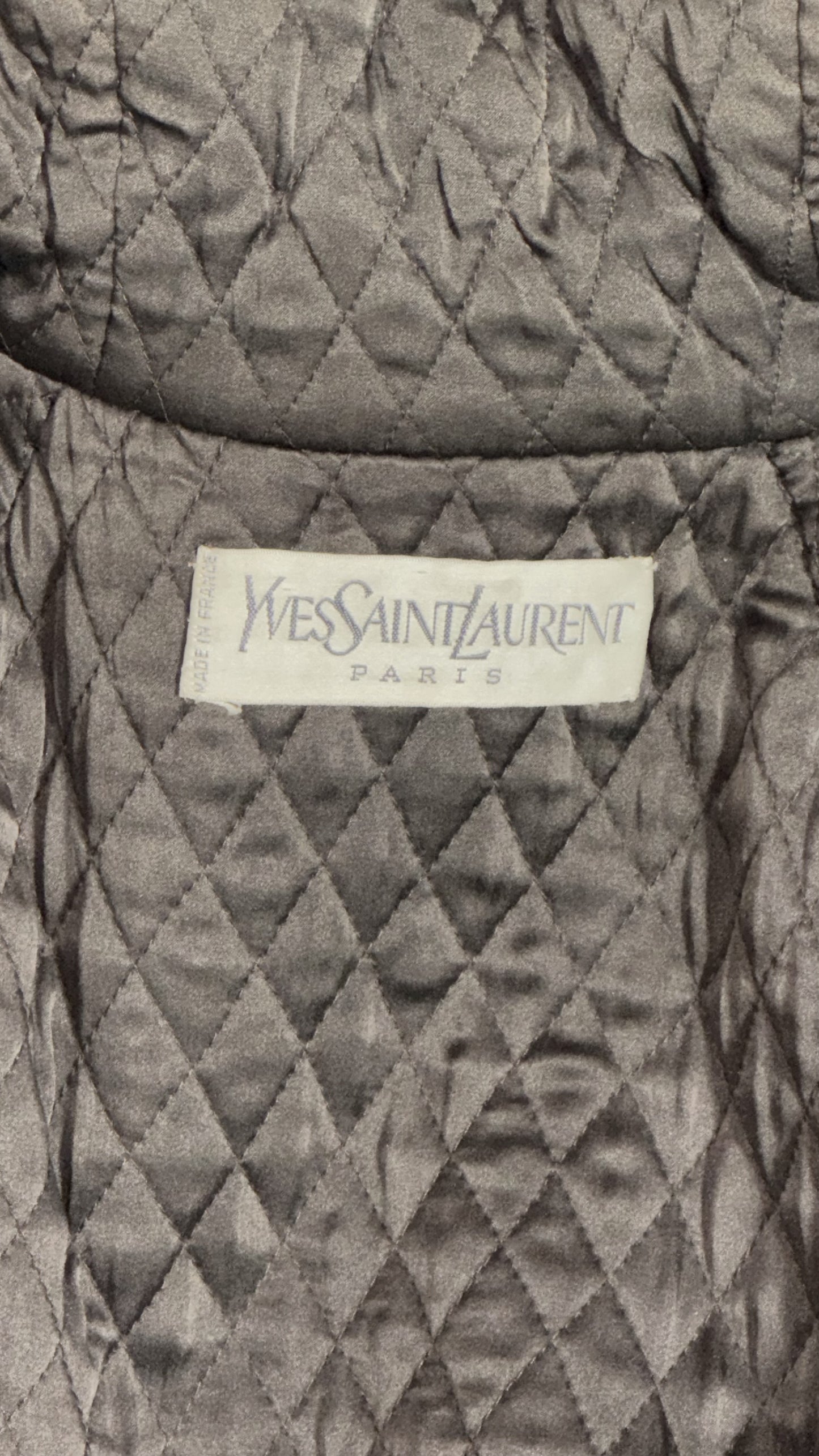 F/W 1983 Yves Saint Laurent Haute Couture Runway Brown Suede Leather Fox Fur Hooded Coat