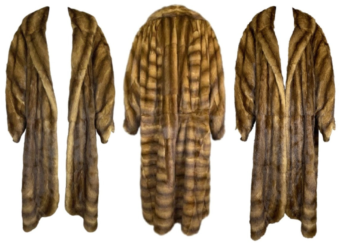 1986 Fendi by Karl Lagerfeld Kolinsky Sable Fur 1920's Style Open Front Coat