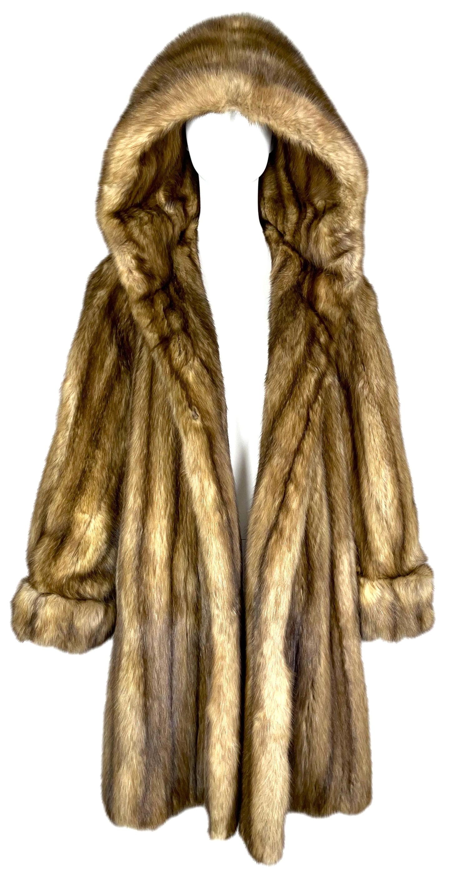 Vintage 1988 Gianfranfo Ferre Sobol Russian Golden Sable Fur Hooded Coat