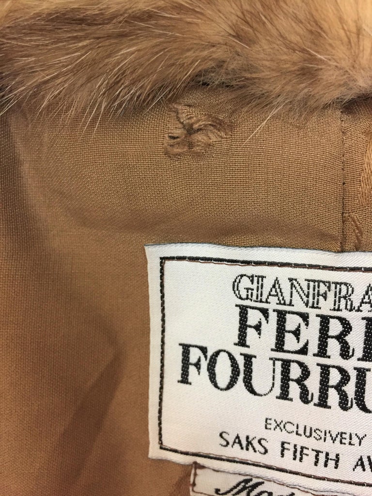 Vintage 1988 Gianfranfo Ferre Sobol Russian Golden Sable Fur Hooded Coat