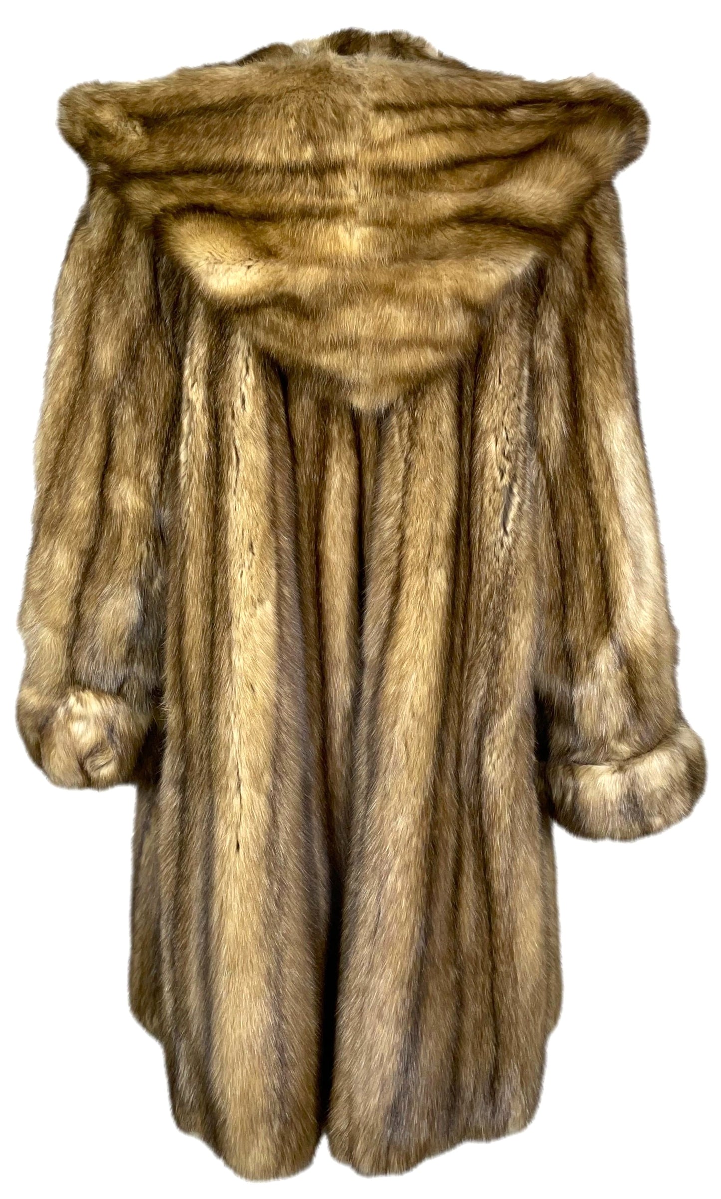 Vintage 1988 Gianfranfo Ferre Sobol Russian Golden Sable Fur Hooded Coat