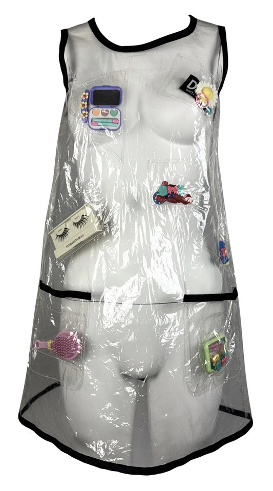 RARE Vintage 1990's D&G by Dolce & Gabbana Barbie Clear Plastic MOD Novelty Mini Dress
