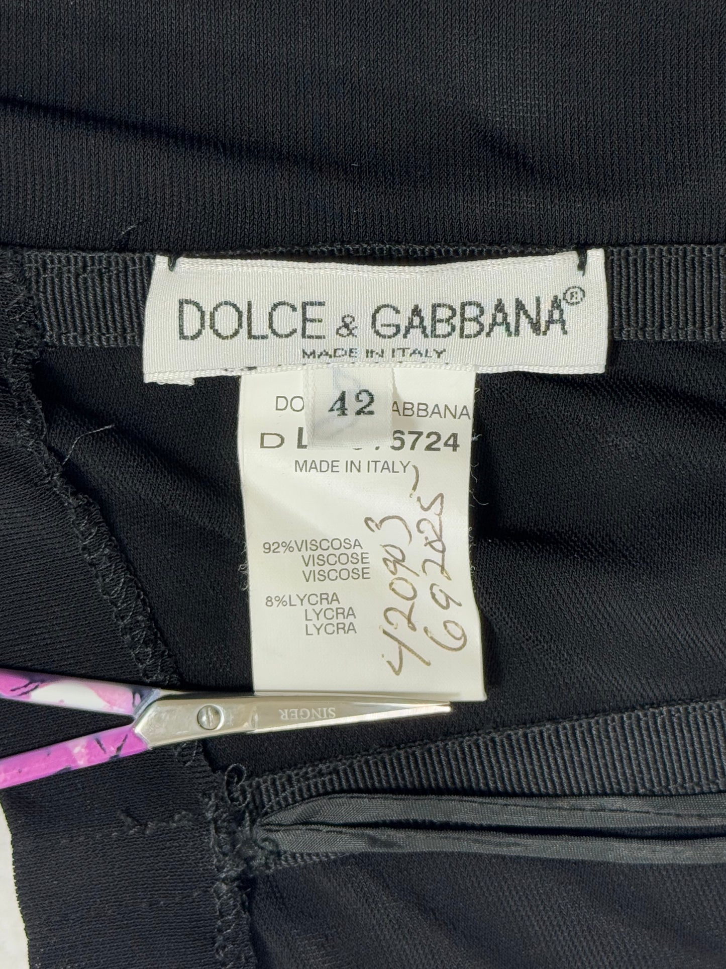 1990's Dolce & Gabbana Sheer Black Bodycon Cut-Out Wiggle Midi Dress