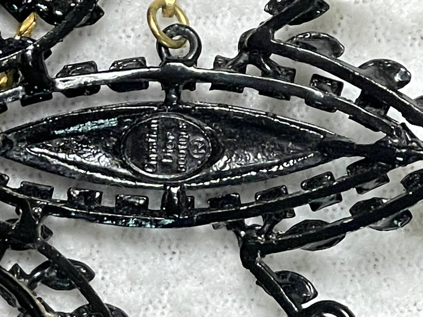 C. 1997 Christian Dior by John Galliano Victorian Goth Queen Large Black Gold Choker Necklace & Earrings