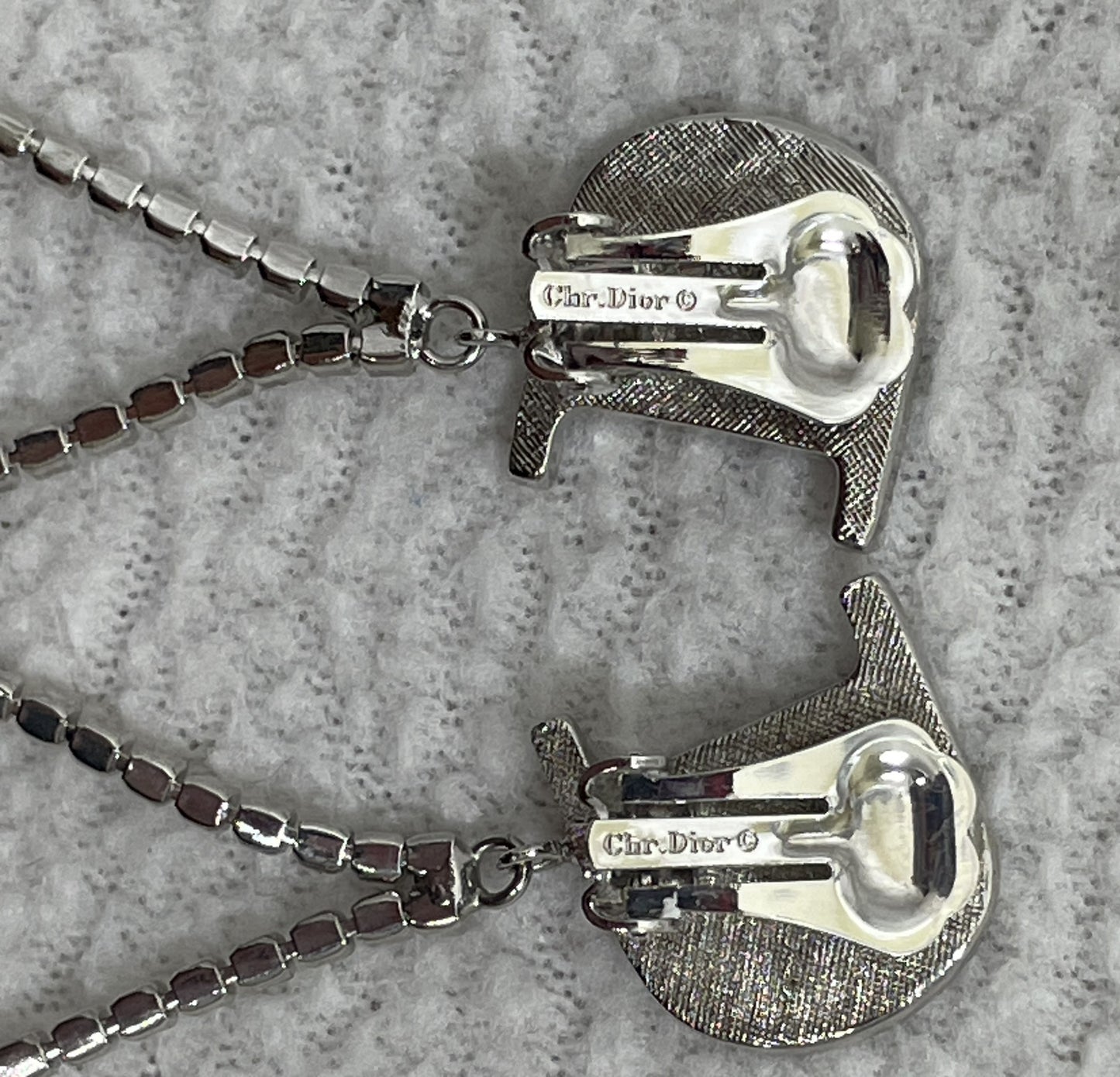 C. F/W 2000 Christian Dior by John Galliano Extra Long Crystal Logo Earrings