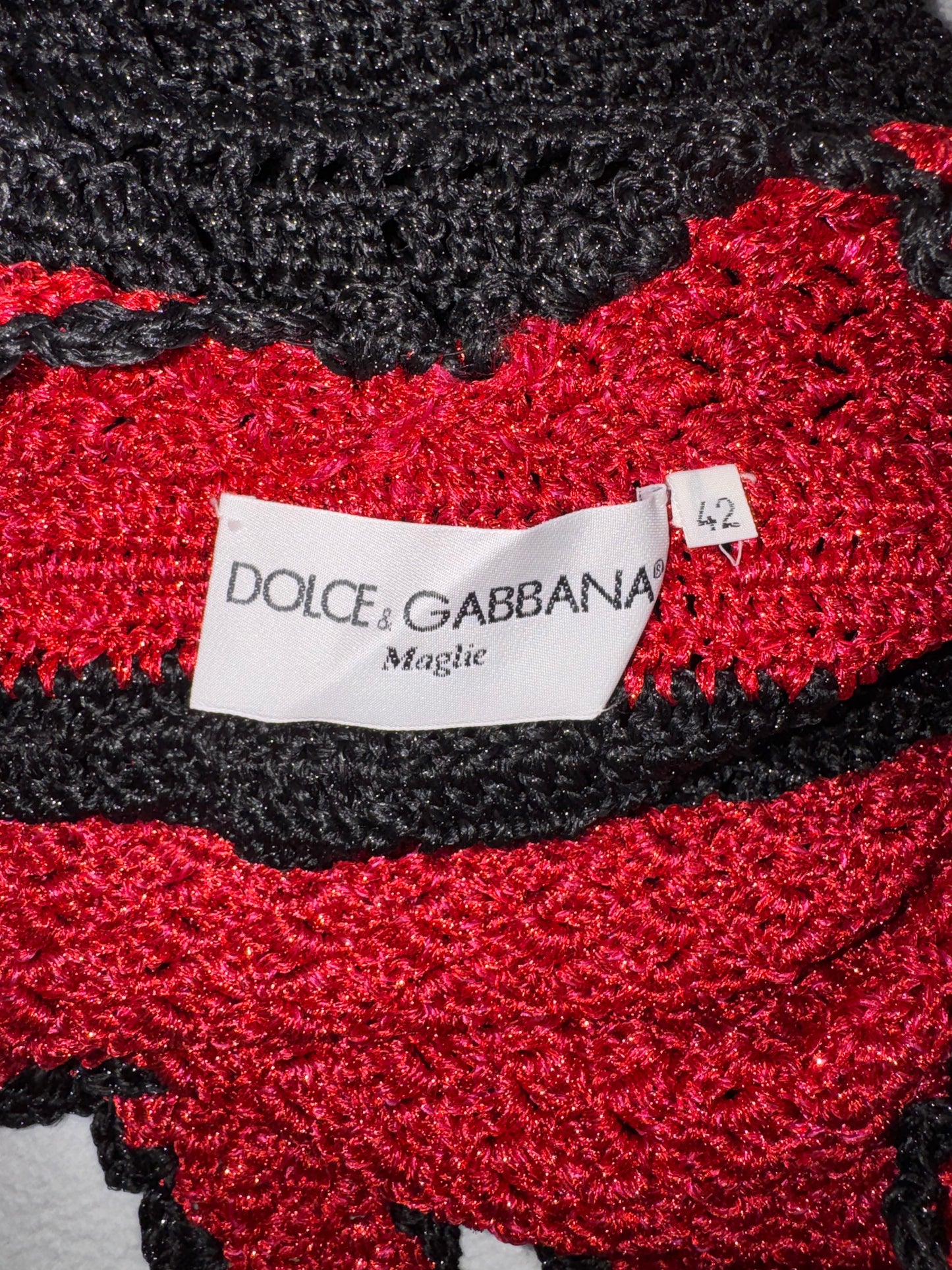 1990's Dolce & Gabbana Plunging Black & Red Pin-Up Sexy Bodycon Wiggle Halter Backless Maxi Dress