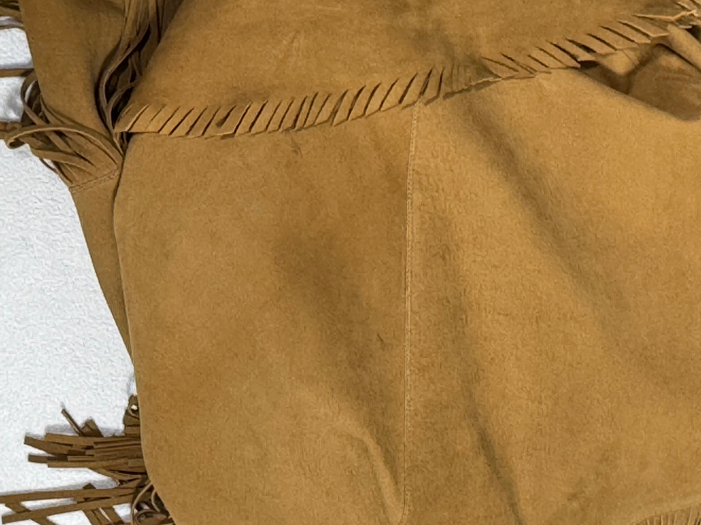 Vintage 1990's Fendi by Karl Lagerfeld Southwestern Native American Style Brown Suede Leather Fringe Long Coat Jacket