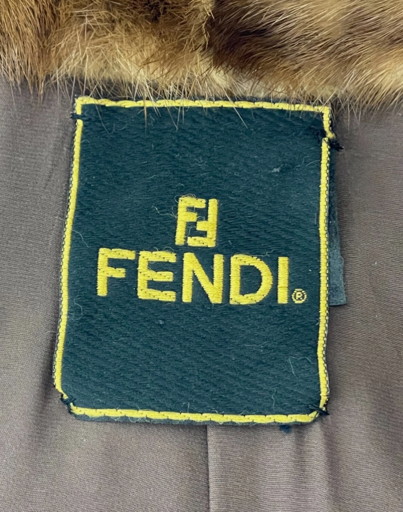 Vintage 1990's Fendi x Karl Lagerfeld Mink Fur Hooded Stroller Coat Jacket