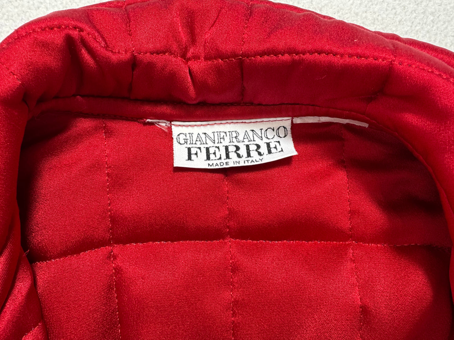 Vintage 1990's Gianfranco Ferre Black & Red Religious Buddhist Temple Knit Coat Jacket
