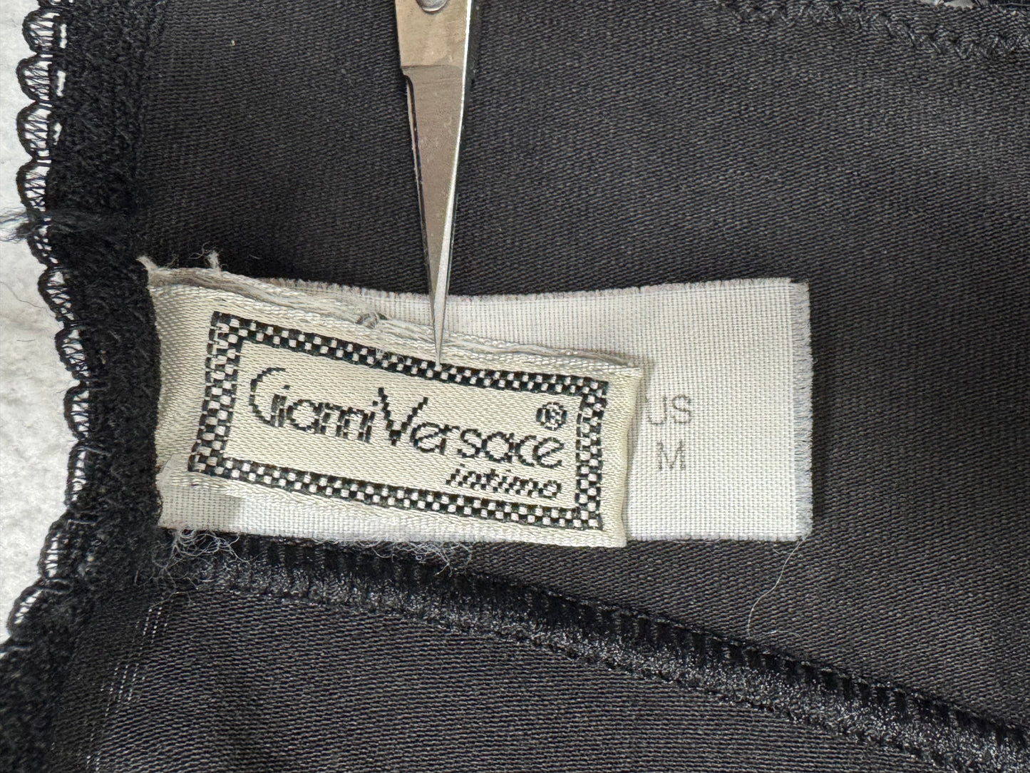 1990's Gianni Versace Pin-Up Sheer Black Lace Off Shoulder Crop Top & Wiggle Maxi Skirt Set