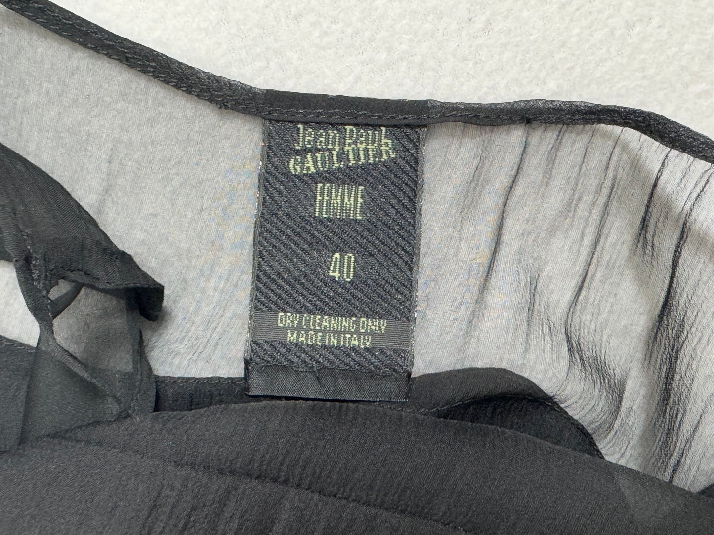 1990's Jean Paul Gaultier Sheer Black Silk Double Zipper Maxi Dress