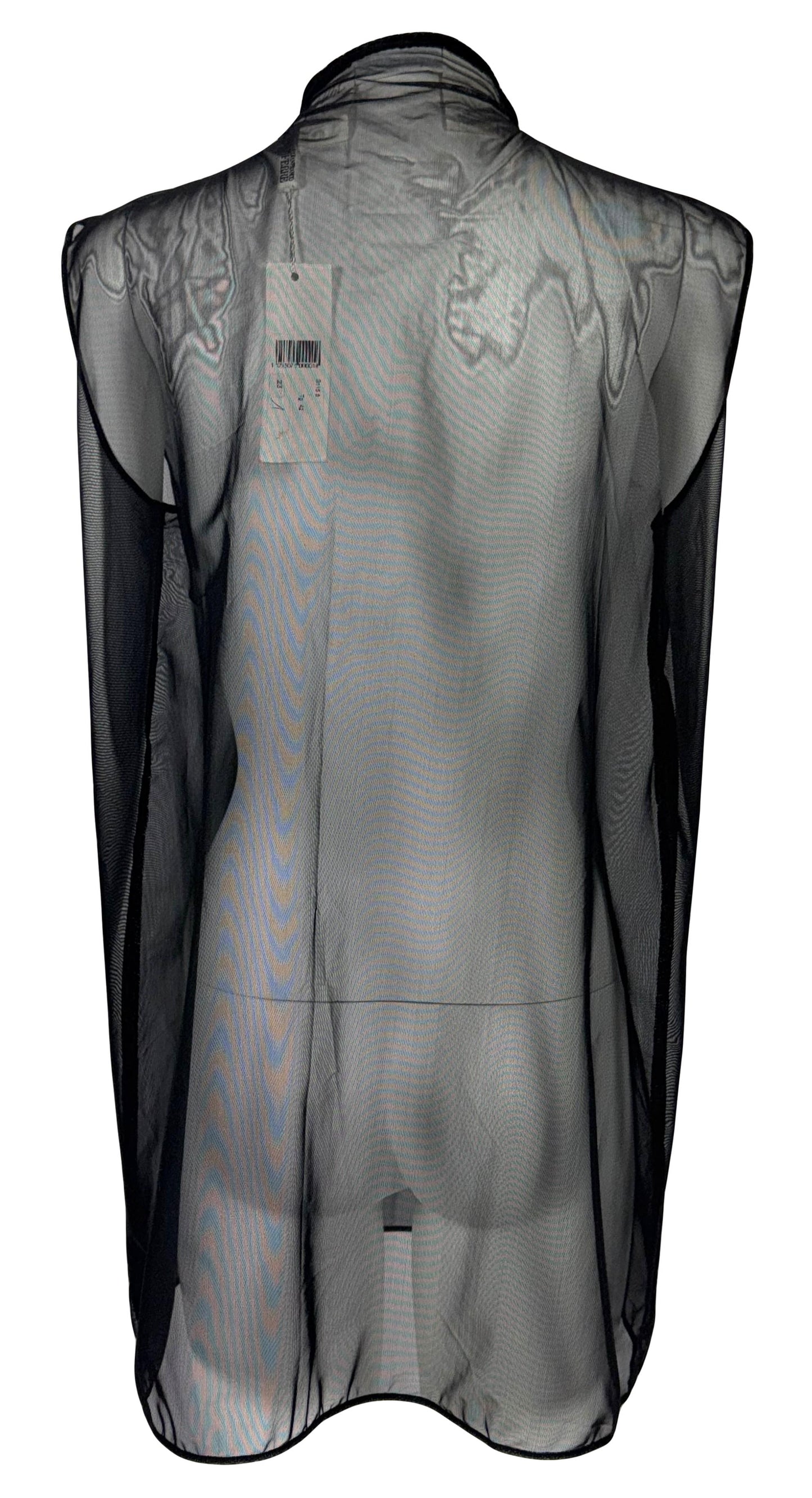 NWT Vintage 1990's Gianfranco Ferre 60's MOD Style Sheer Black Tunic Mini Dress