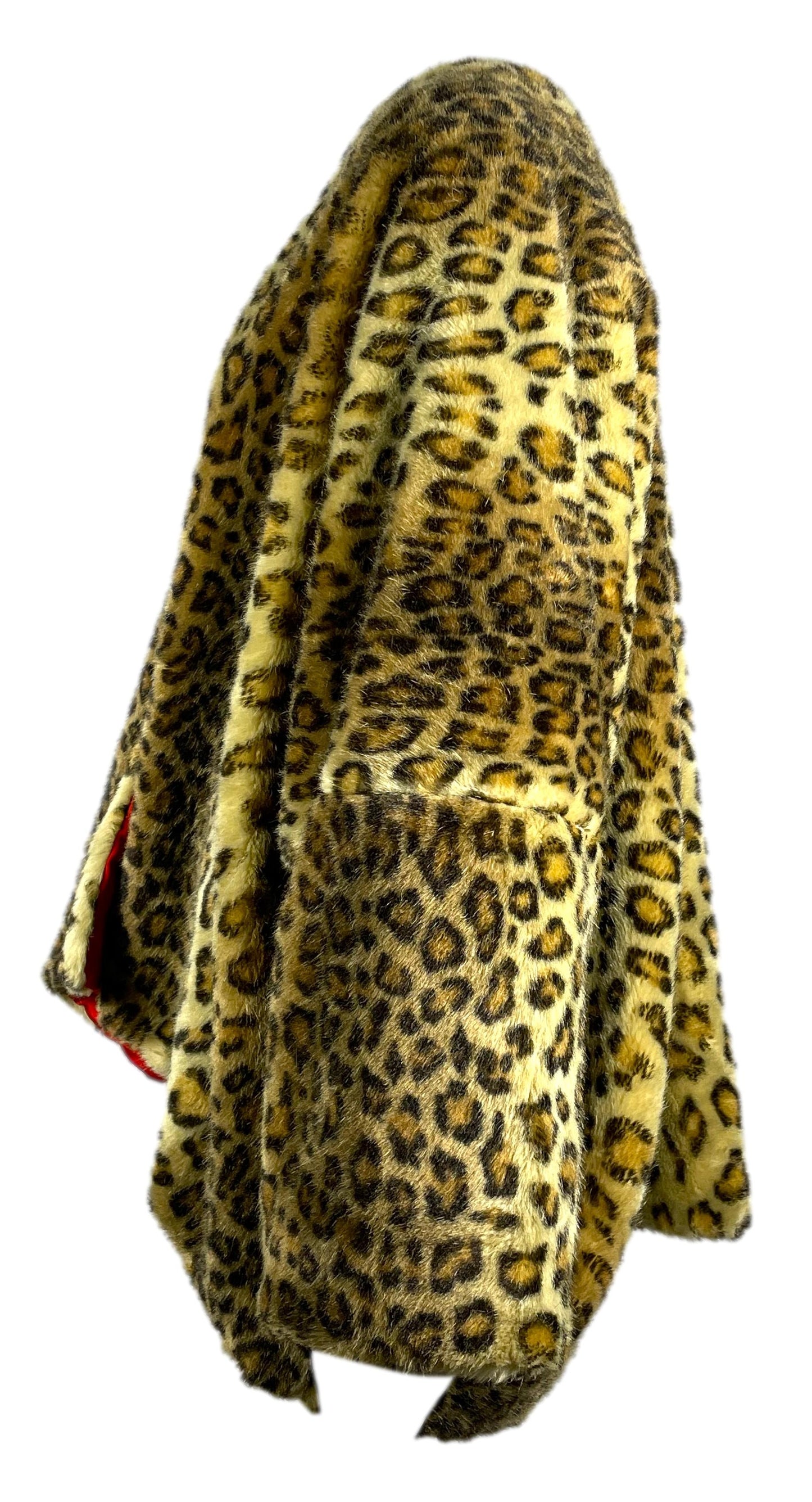 F/W 1991 Dolce & Gabbana Runway Leopard Faux Fur Baggy Coat Jacket
