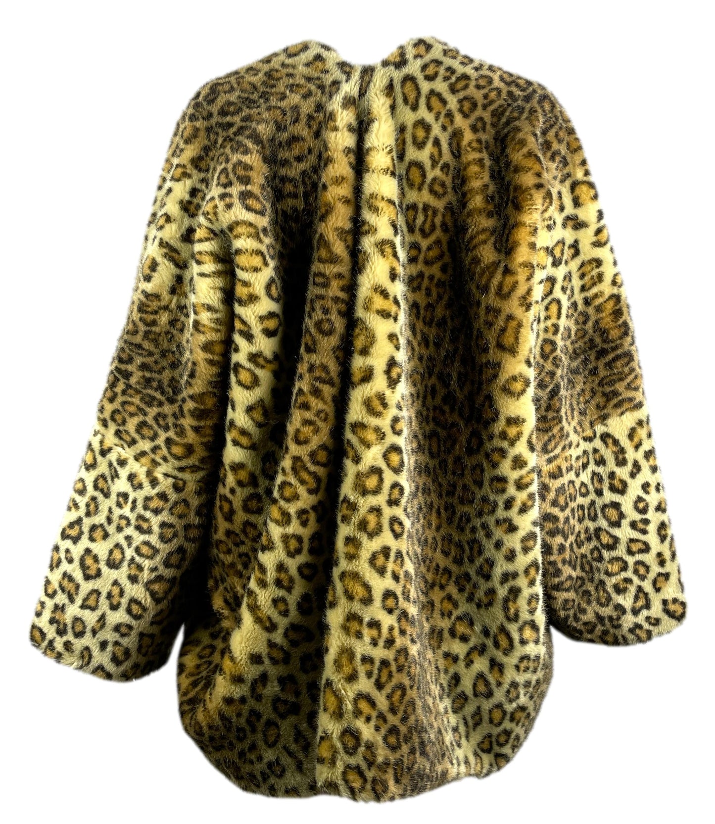 F/W 1991 Dolce & Gabbana Runway Leopard Faux Fur Baggy Coat Jacket