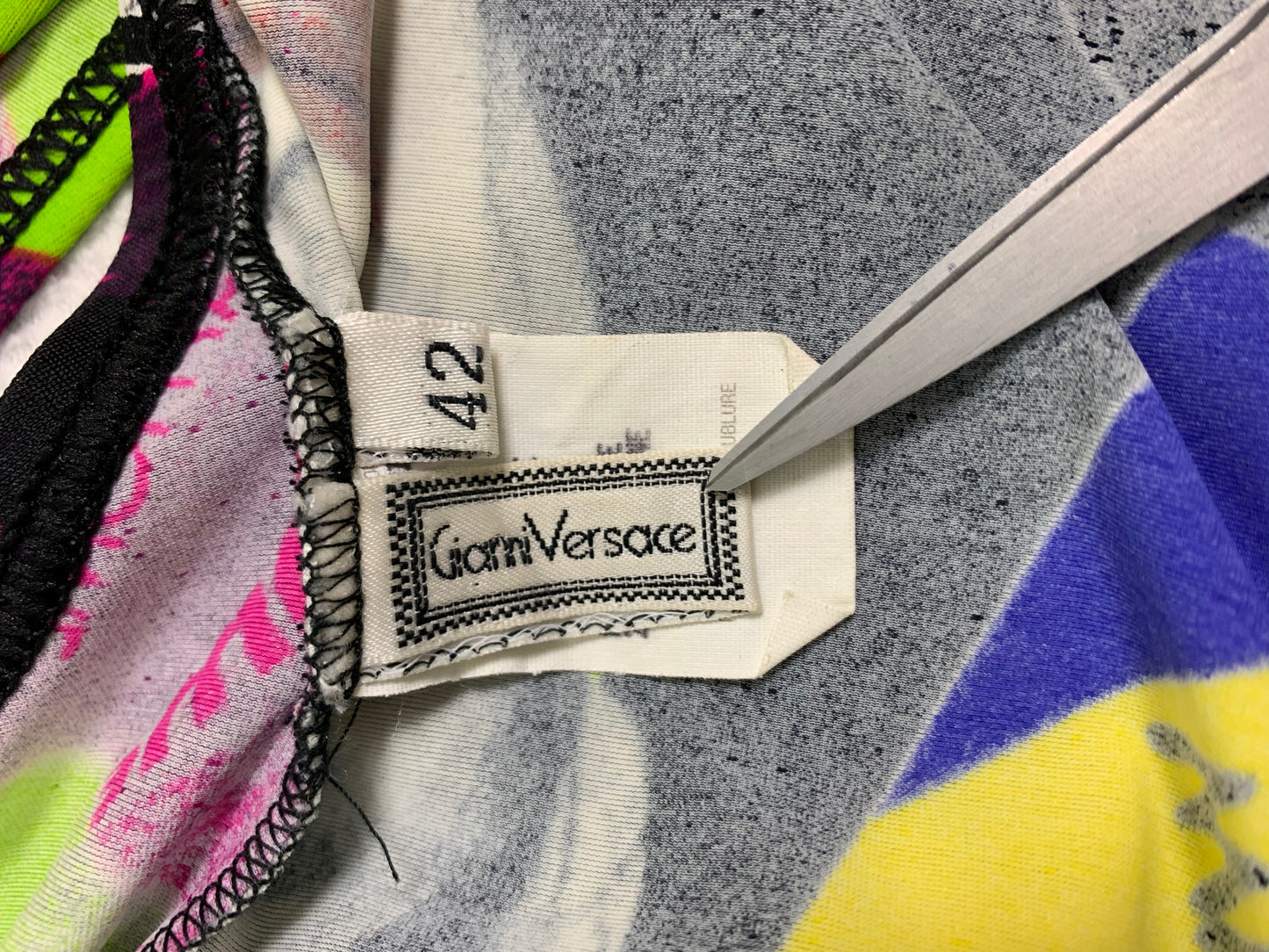 S/S 1991 Gianni Versace RARE Vogue Print Bodycon Stretch Mini Dress