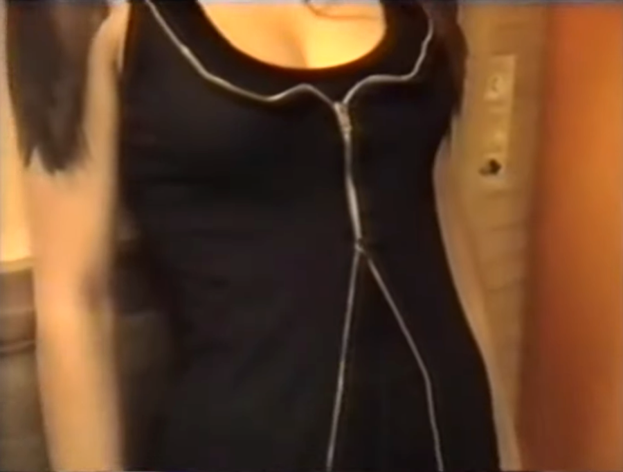 Vintage S/S 1992 Maison Martin Margiela Black Ribbed Zip Front Micro Mini Dress