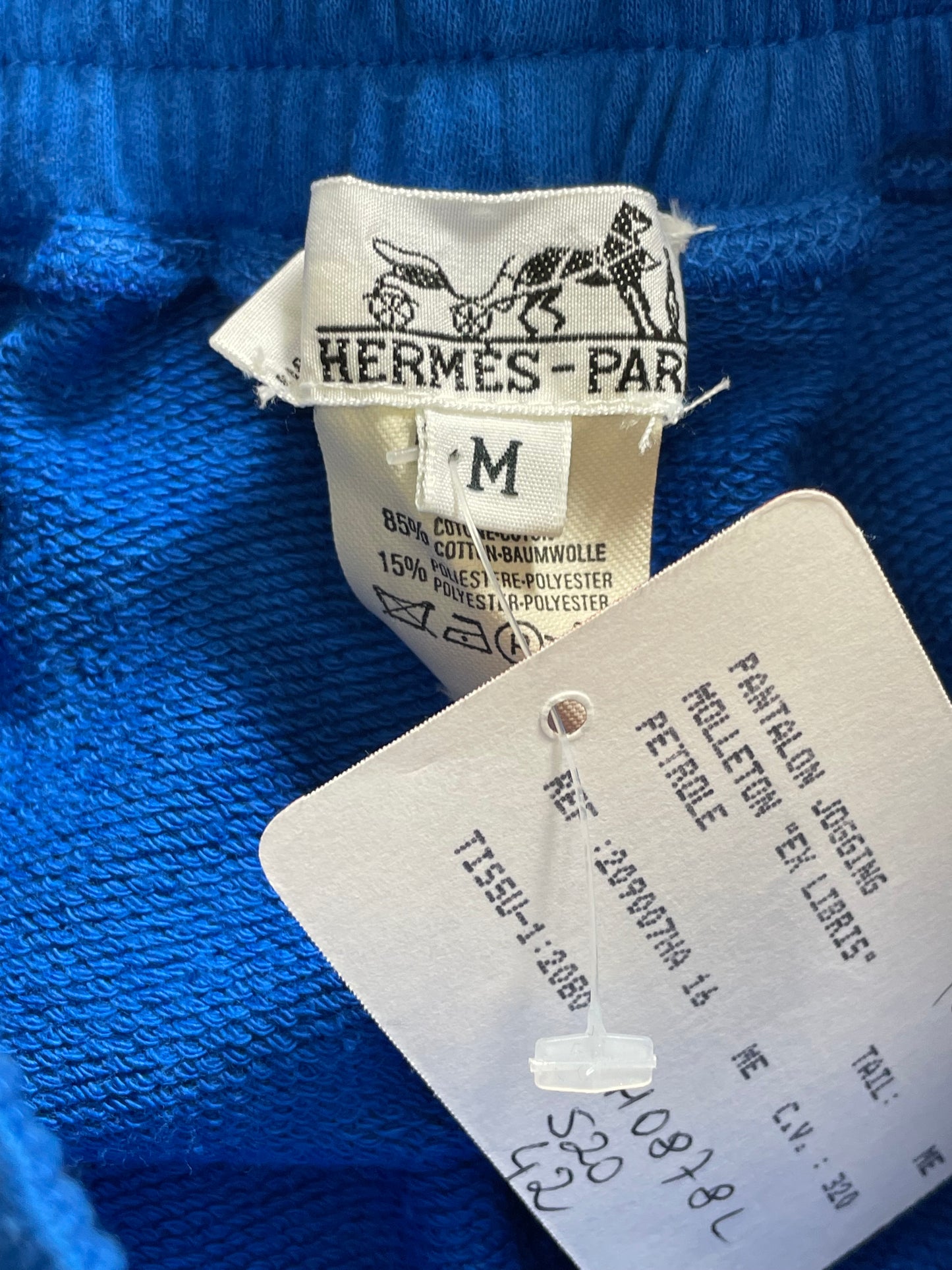 NWT Vintage S/S 1992 Hermès Royal Blue Jumpsuit Tracksuit Sweatshirt Sweat Pants Set