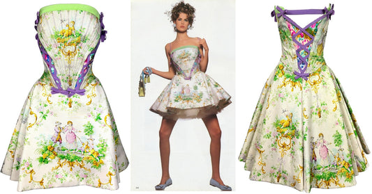 S/S 1992 Atelier Versace Couture by Gianni Strapless Bustier Tulle Ballerina Mini Dress