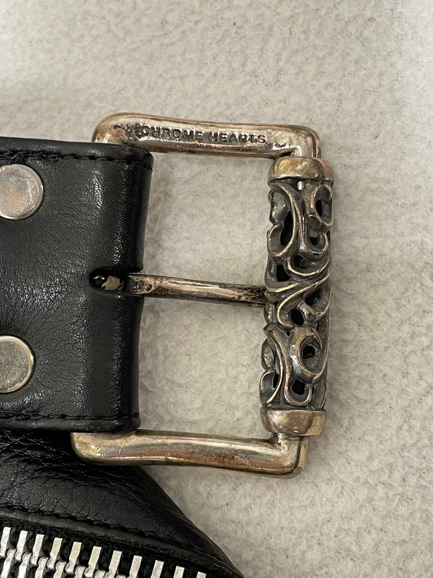 Vintage 1993 Chrome Hearts Black Leather Biker Jacket