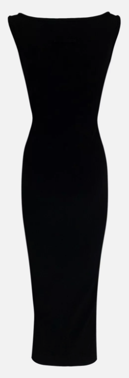 S/S 1993 Jean Paul Gaultier Black Pin-Up Cut-Out 3-D Cone Wiggle Maxi Dress