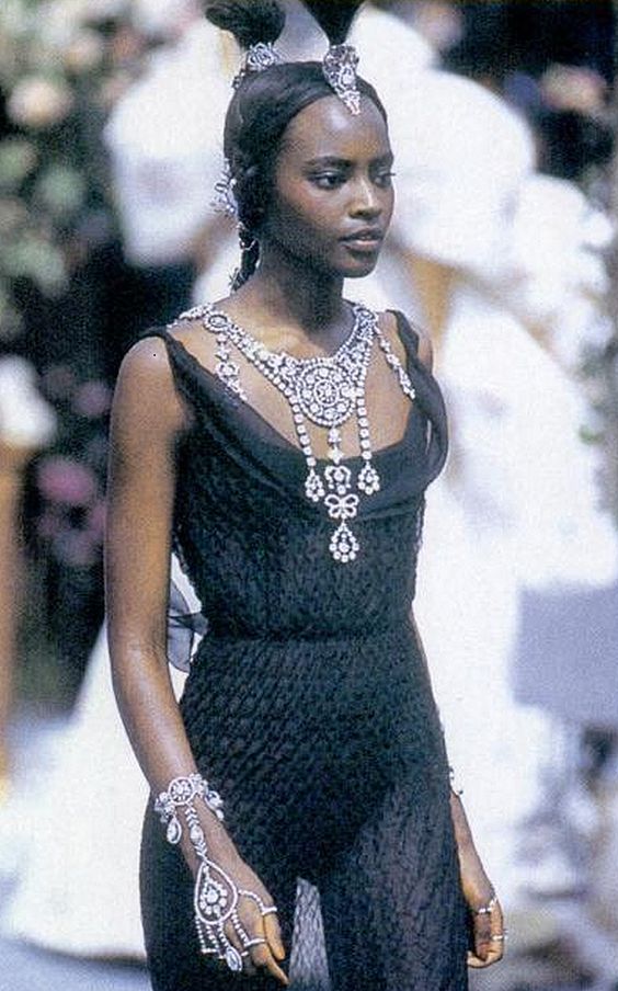 F/W 1997 Christian Dior by John Galliano Haute Couture Runway Huge Crystal Necklace Pin