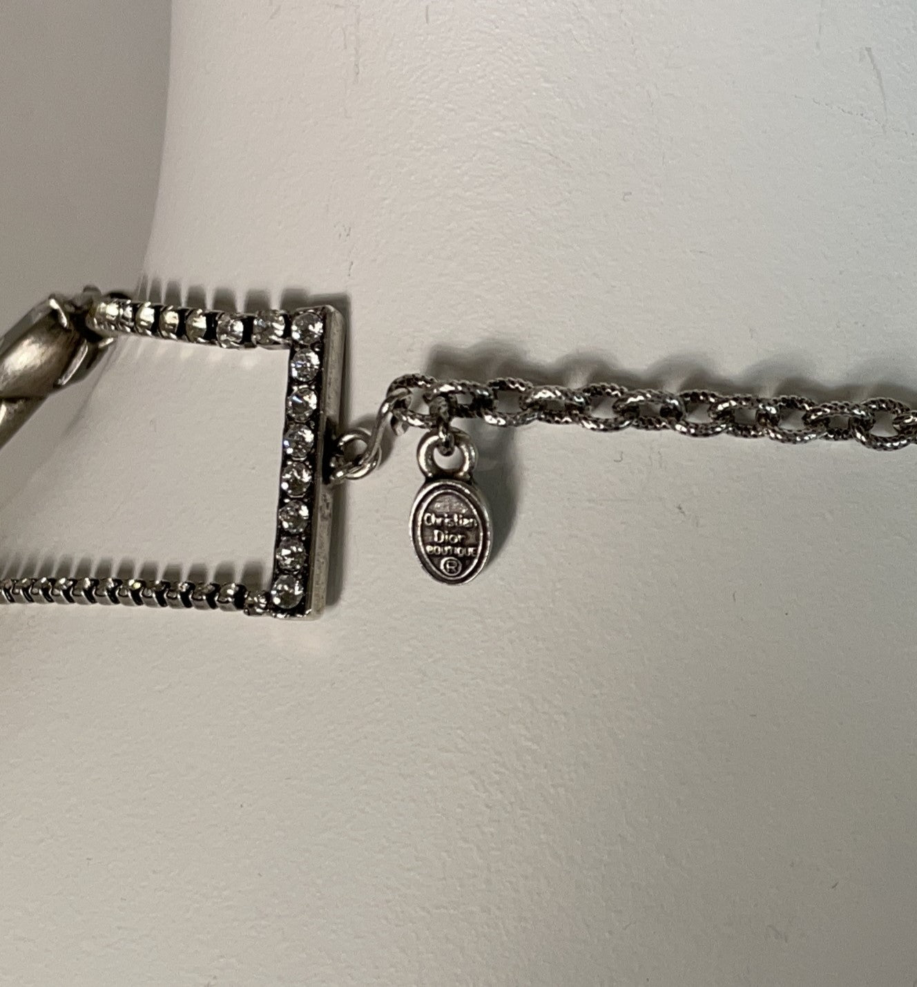 C. 1997 Christian Dior by John Galliano Large Silver Crystal Chandelier Choker Necklace