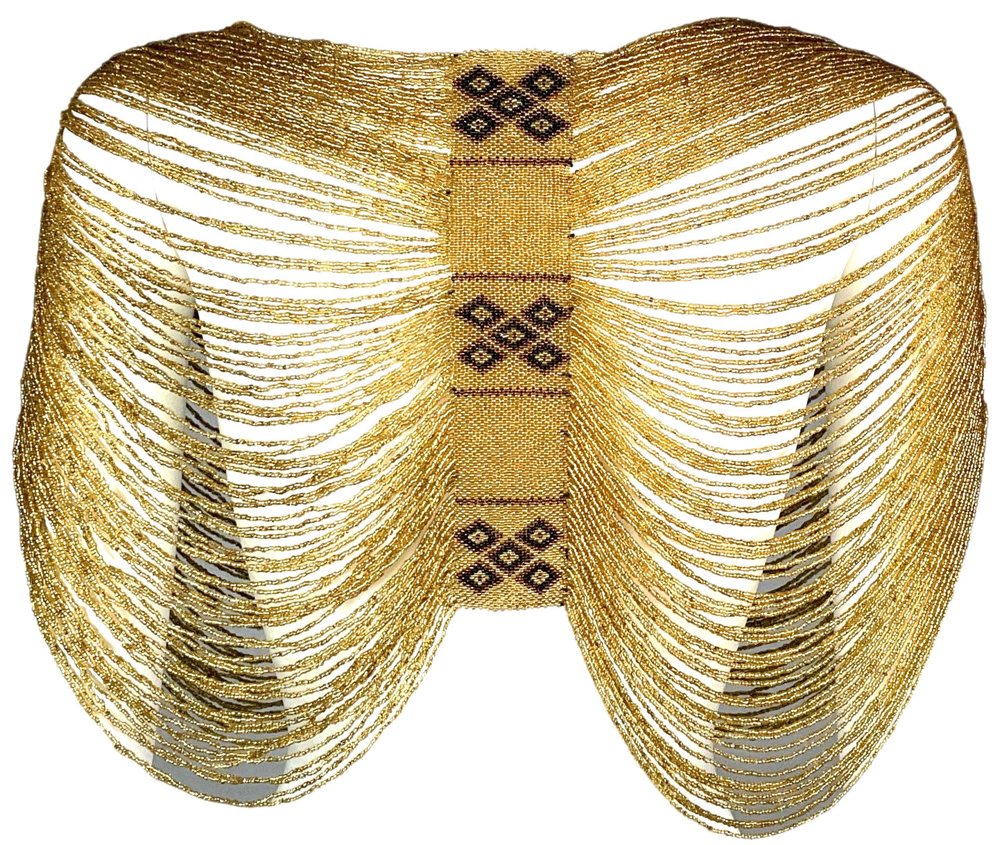 S/S 1997 Christian Dior x John Galliano Haute Couture Gold Beaded Navajo Native American Top Necklace