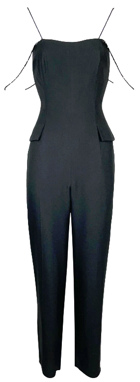 F/W 1997 Christian Dior by John Galliano Black Beaded Straps Jumpsuit Romper