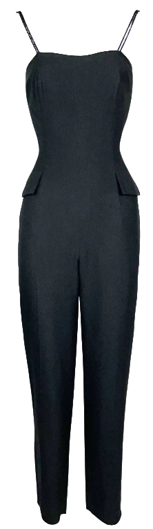 F/W 1997 Christian Dior by John Galliano Black Beaded Straps Jumpsuit Romper