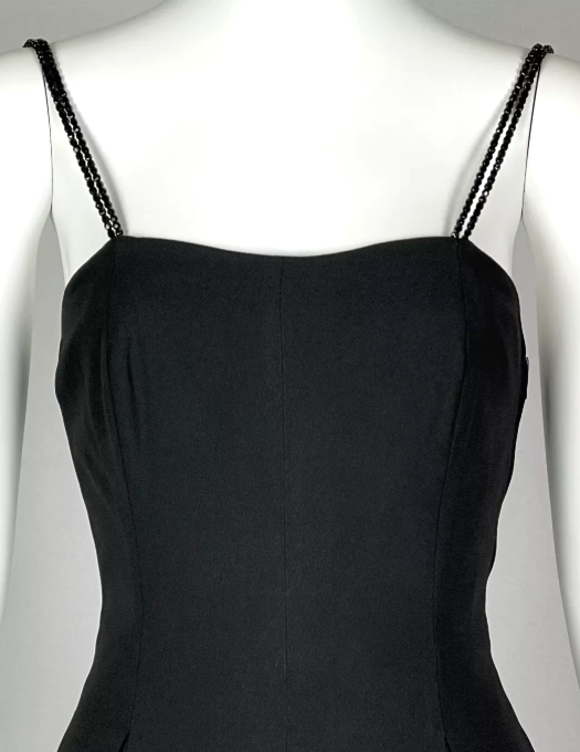 F/W 1997 Christian Dior by John Galliano Black Beaded Straps Jumpsuit Romper
