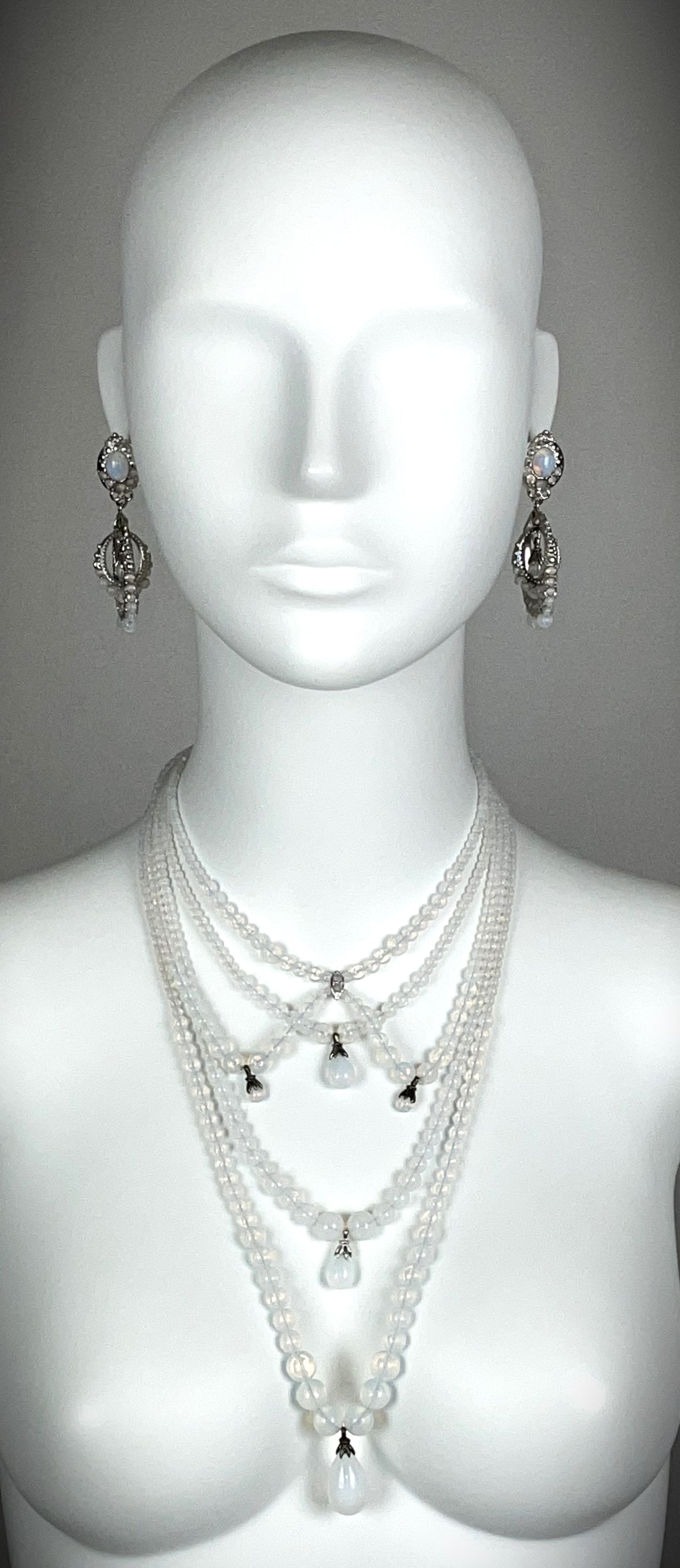F/W 1999 Christian Dior by John Galliano Moonstone Necklace & Earrings Set