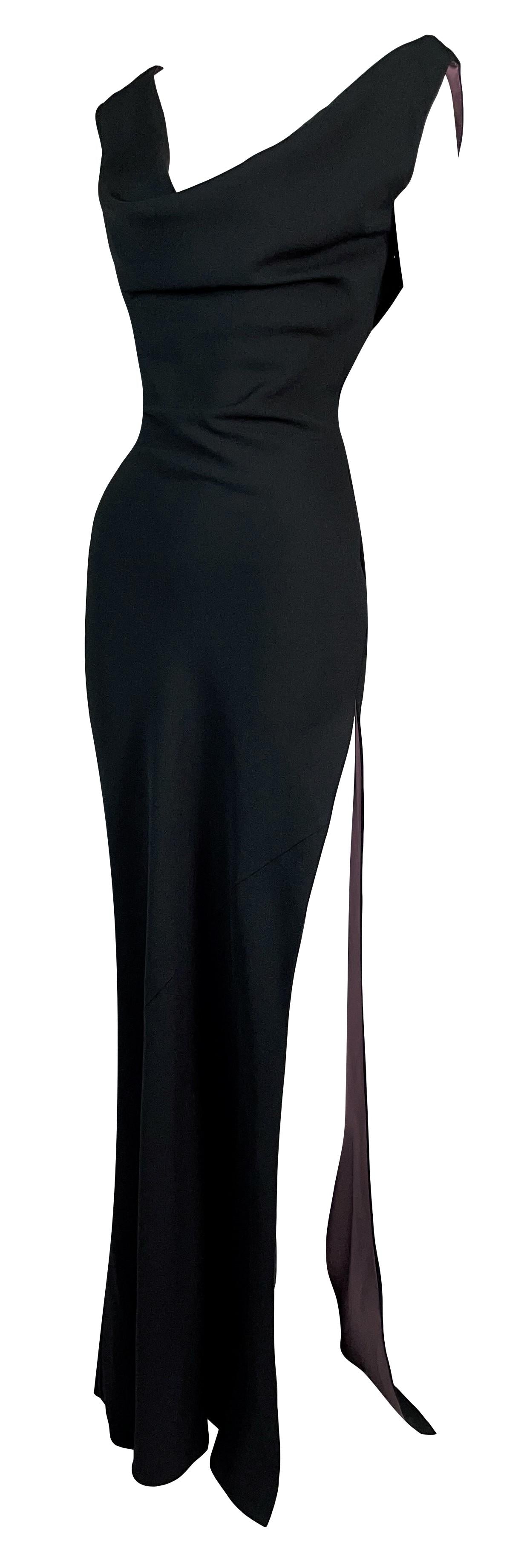 F/W 1997 Christian Dior by John Galliano Runway Black High Slit Backless Dress
