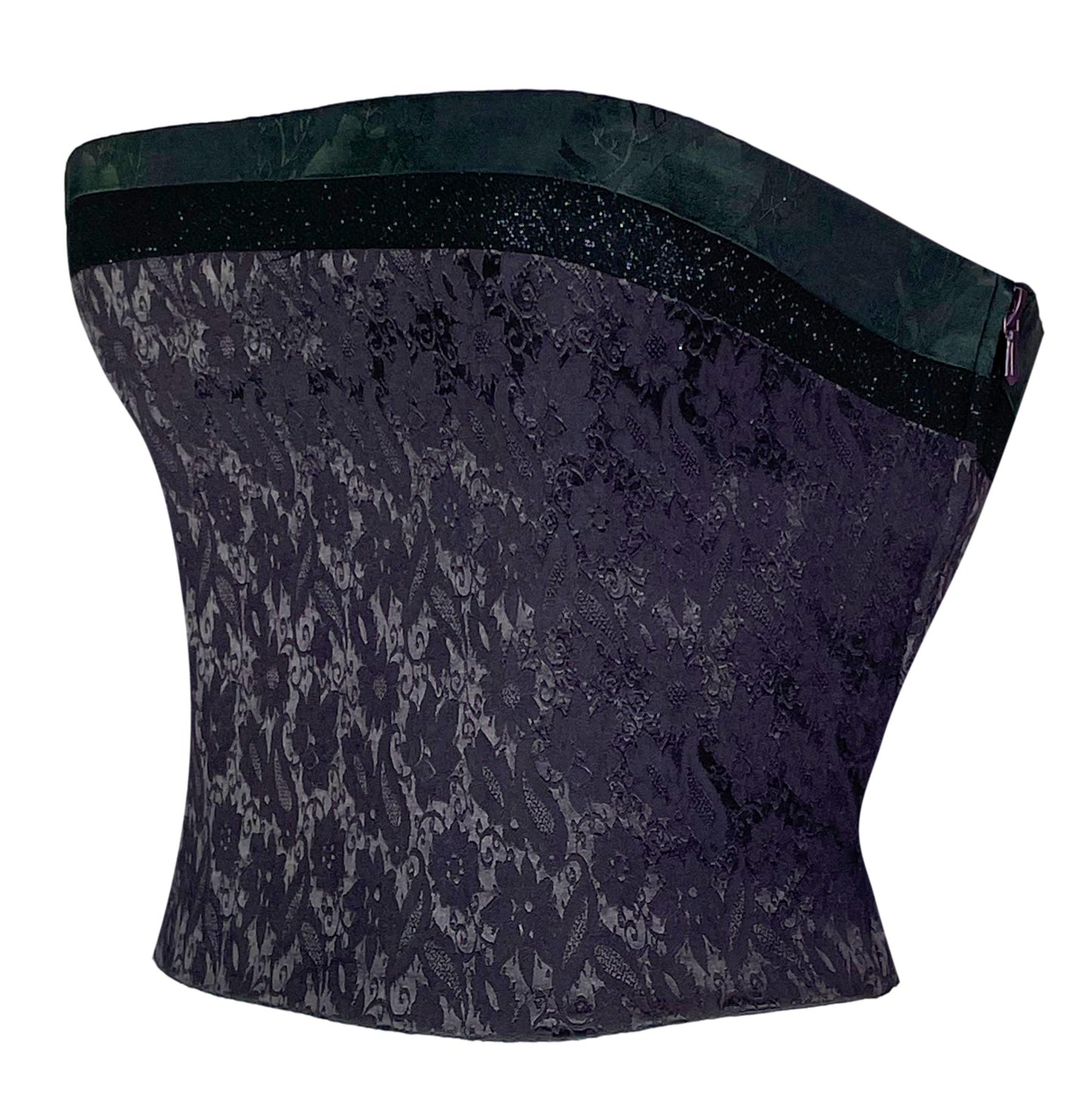 F/W 1997 Christian Dior by John Galliano Plum Purple Strapless Bustier Crop Top