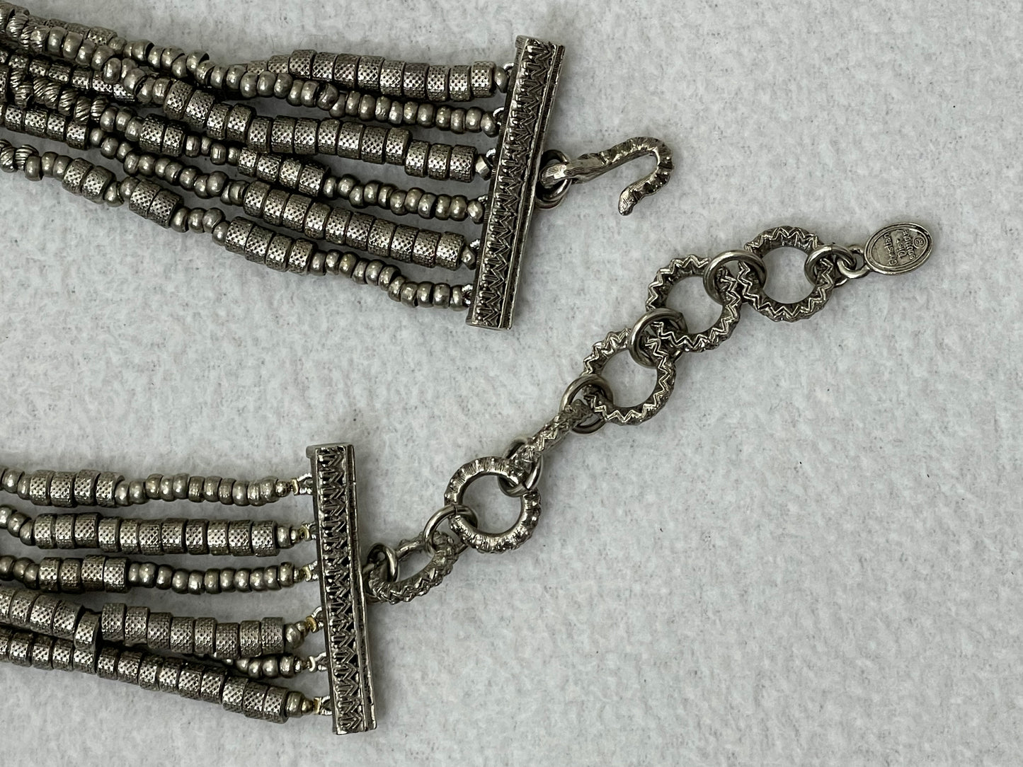 F/W 1997 Christian Dior by John Galliano Silver Beaded Layered Large Necklace