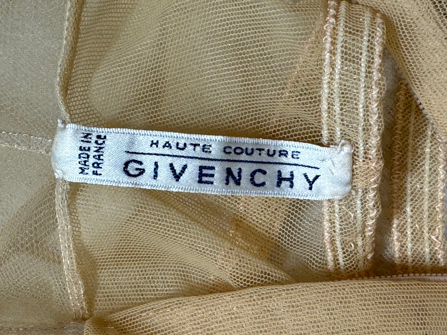 F/W 1997 Givenchy Haute Couture by Alexander McQueen Runway Sheer Nude Crystal Beaded Bodysuit Top