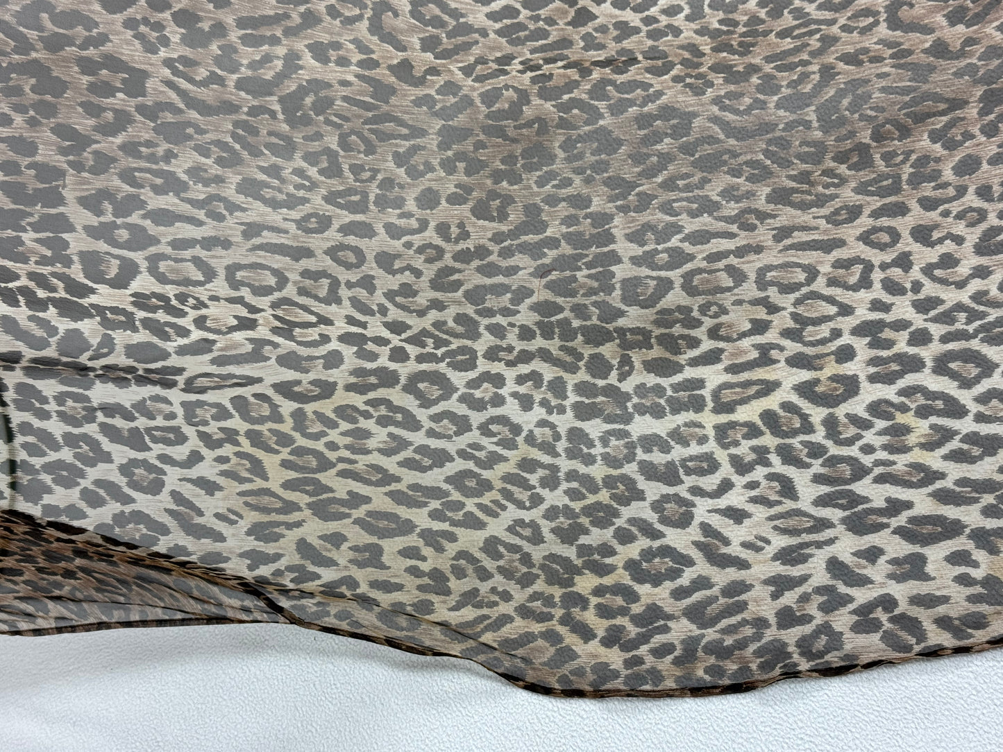 S/S 1997 Dolce & Gabbana Runway Sheer Silk Leopard & Mink Fur Coat Dress w Train