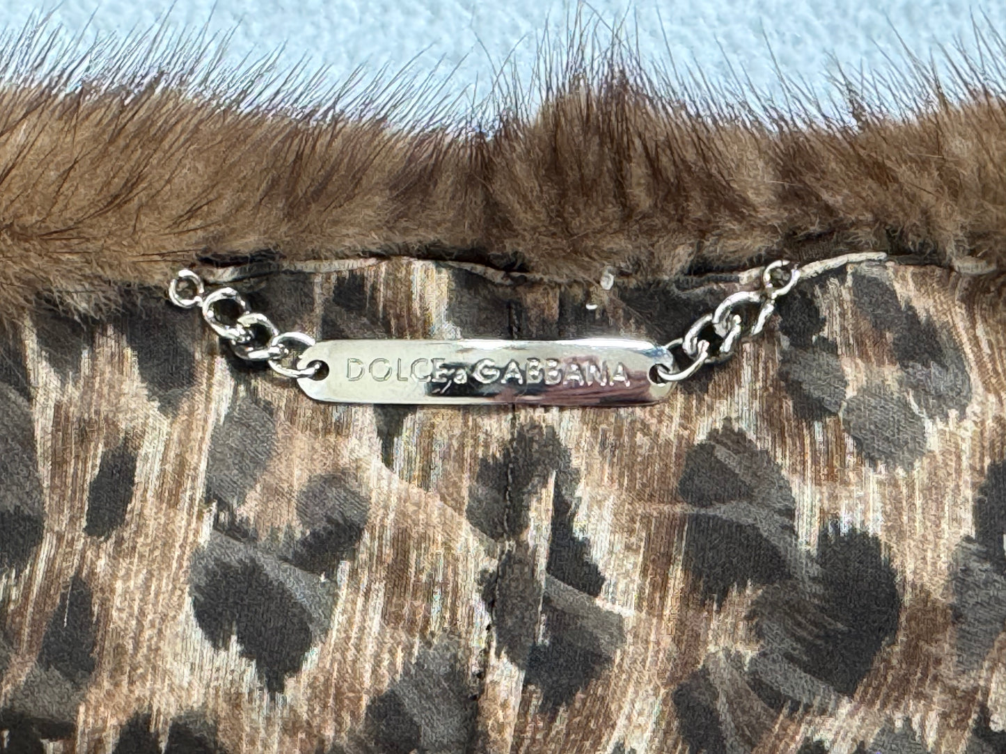 S/S 1997 Dolce & Gabbana Runway Sheer Silk Leopard & Mink Fur Coat Dress w Train