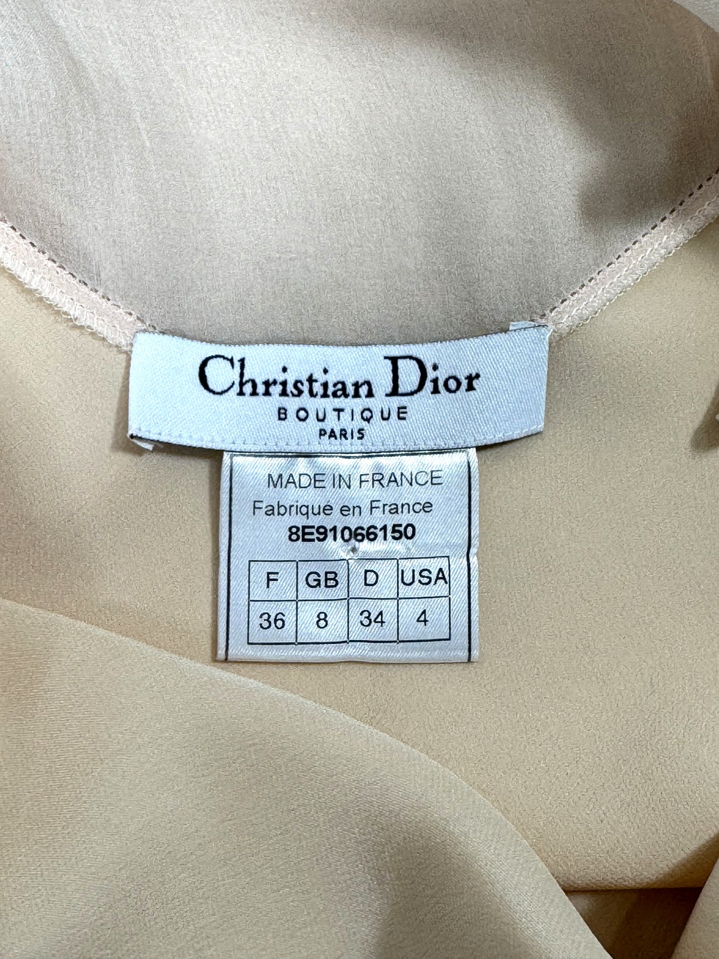 S/S 1998 Christian Dior by John Galliano Cream Silk Satin Ruffle Hem Babydoll Mini Dress