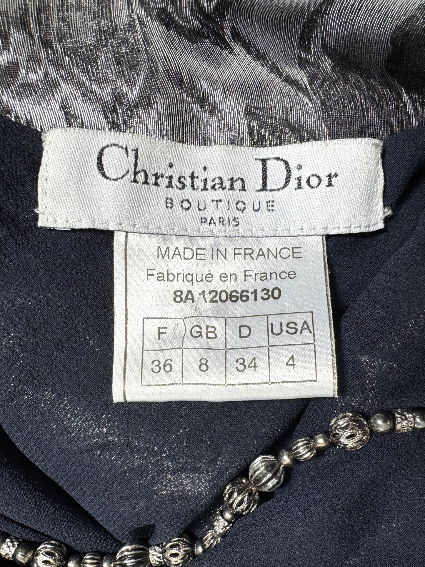 F/W 1998 Christian Dior by John Galliano Silver Lamé Bias Cut Beaded Necklace Straps Mermaid Maxi Dress Gown