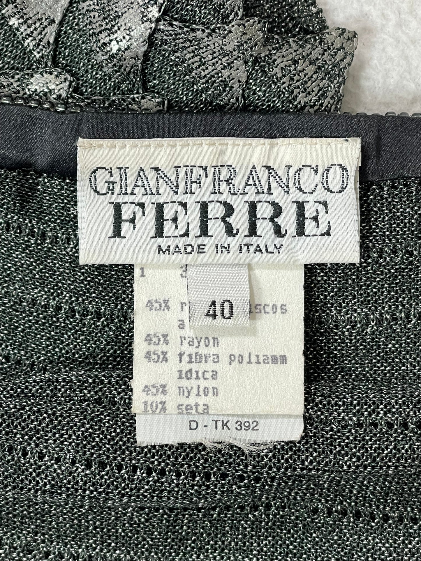 Vintage F/W 1998 Gianfranco Ferre Runway Gray & Silver Mermaid Scales Maxi Skirt