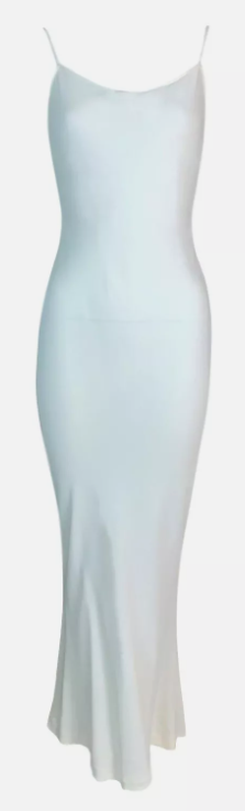 Vintage S/S 1998 Christian Dior by John Galliano Semi-Sheer Ivory Satin Long Mermaid Gown Dress