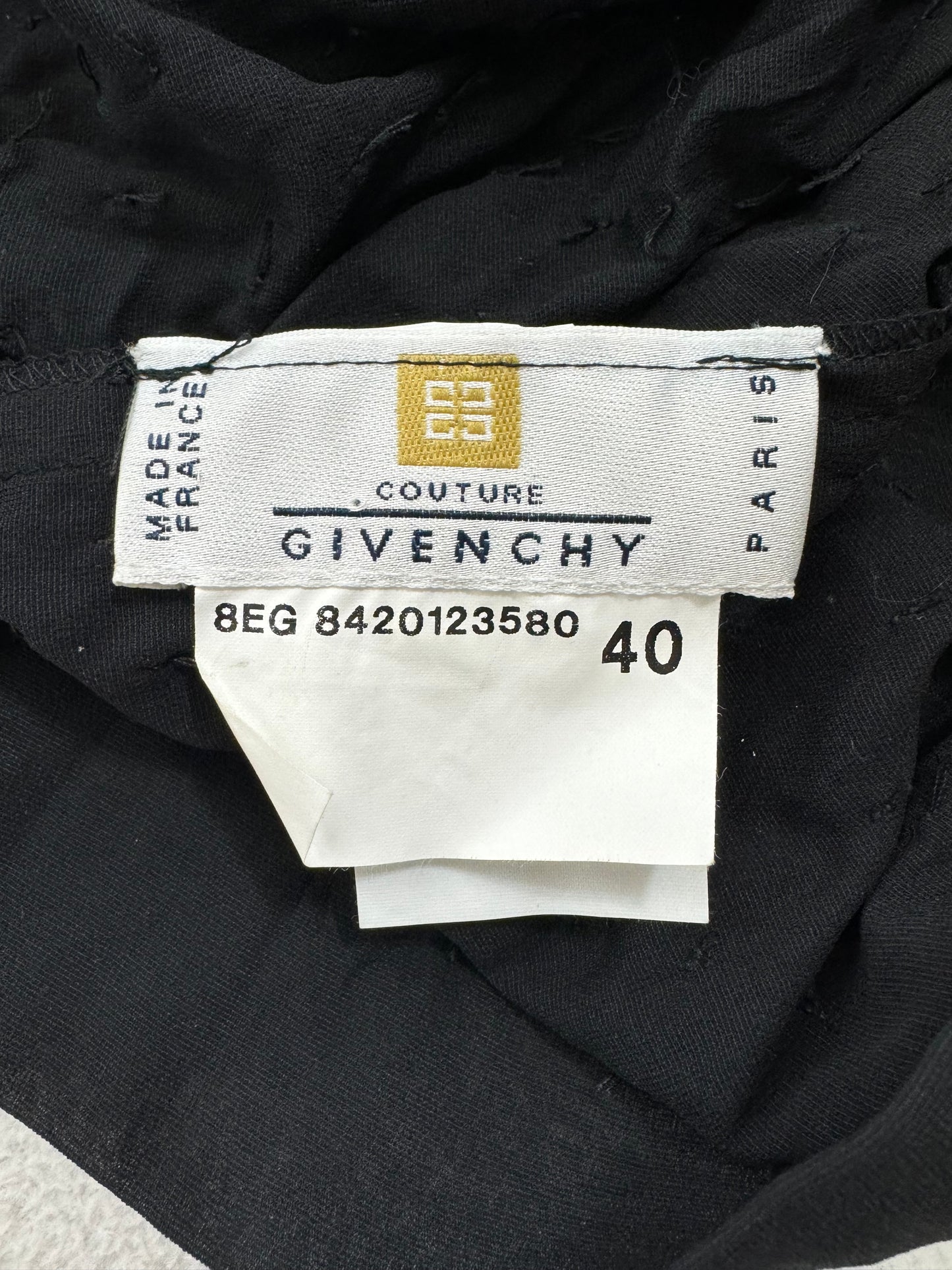 S/S 1998 Givenchy by Alexander McQueen Runway Sheer Black Silk Beaded Fringe Mini Dress