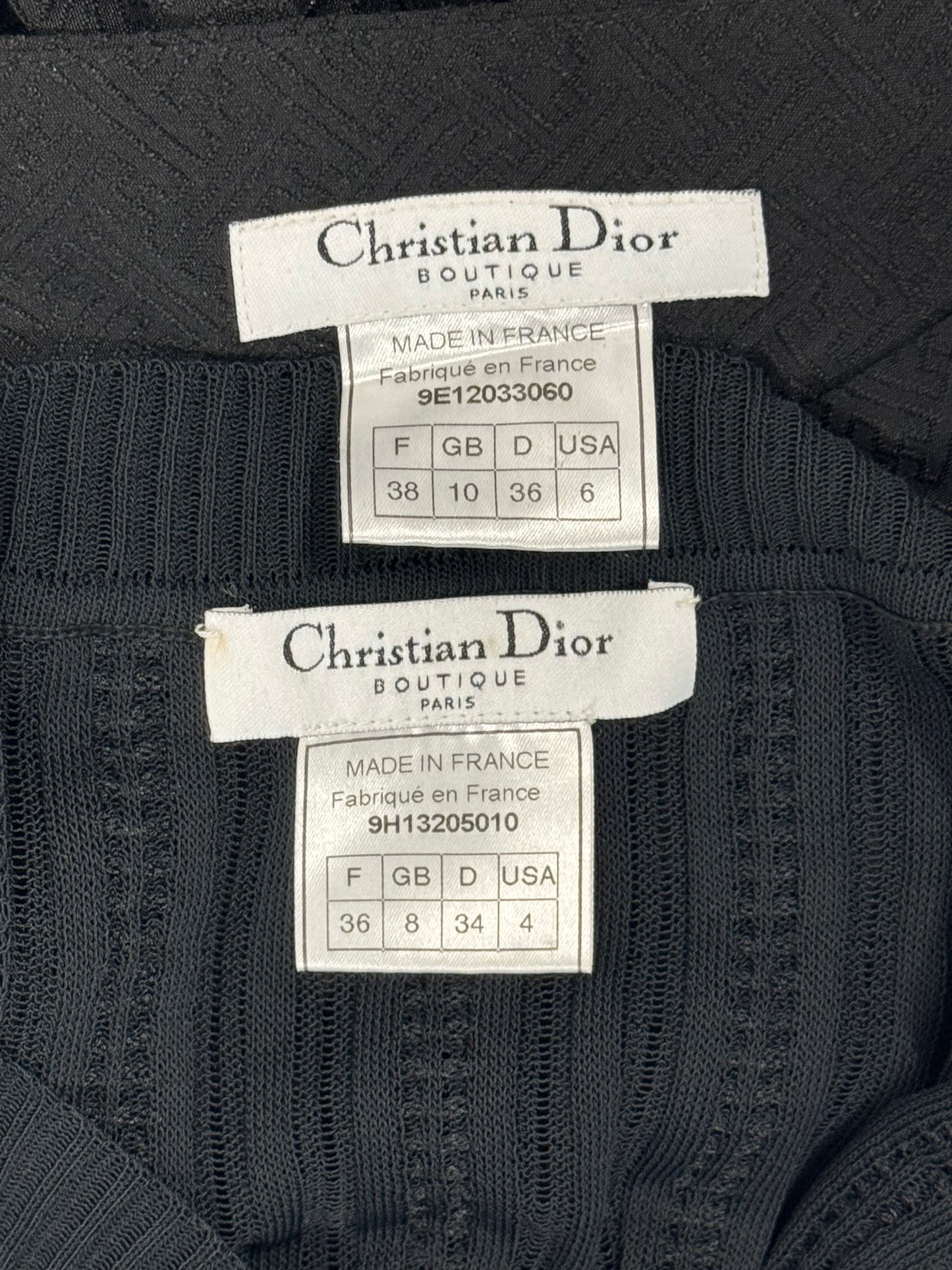 1999 Christian Dior x John Galliano Sheer Black Knit Eyelash Fringe Crop Top & Pleated Chinoiserie Mini Schoolgirl Skirt Set