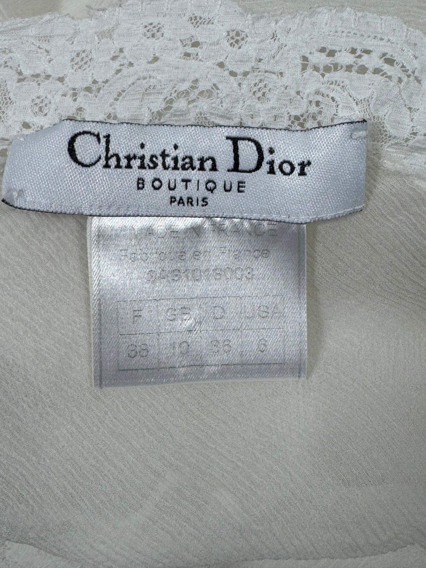 F/W 1999 Christian Dior by John Galliano Sheer Ivory Silk & Chantilly Lace High Slit Slip Dress