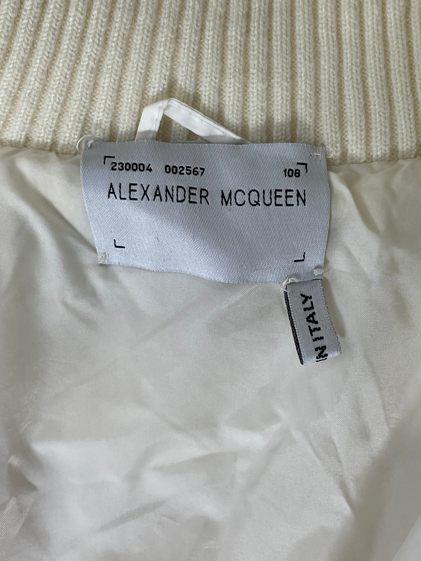 C. 2000 Alexander McQueen Ivory Down Puffer Long Coat Jacket