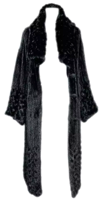 Vintage F/W 1999 Christian Dior by John Galliano Black Knit Mink Opera Coat Jacket