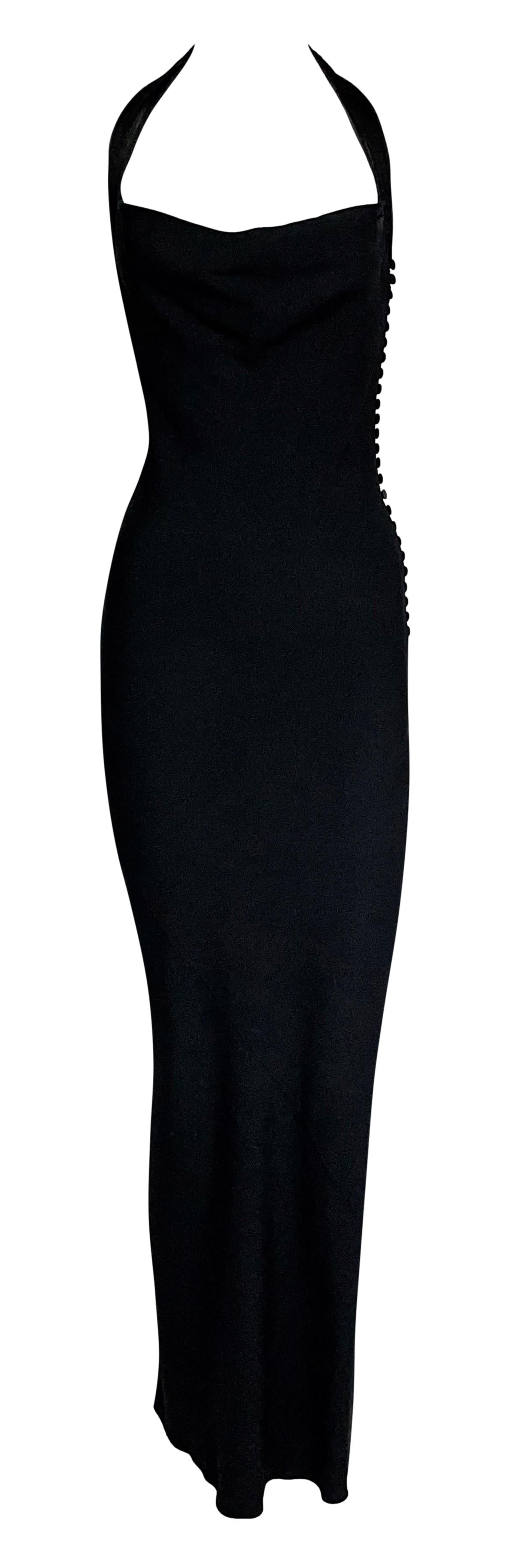 F/W 1999 Christian Dior by John Galliano Black High Slit Corset Maxi Dress