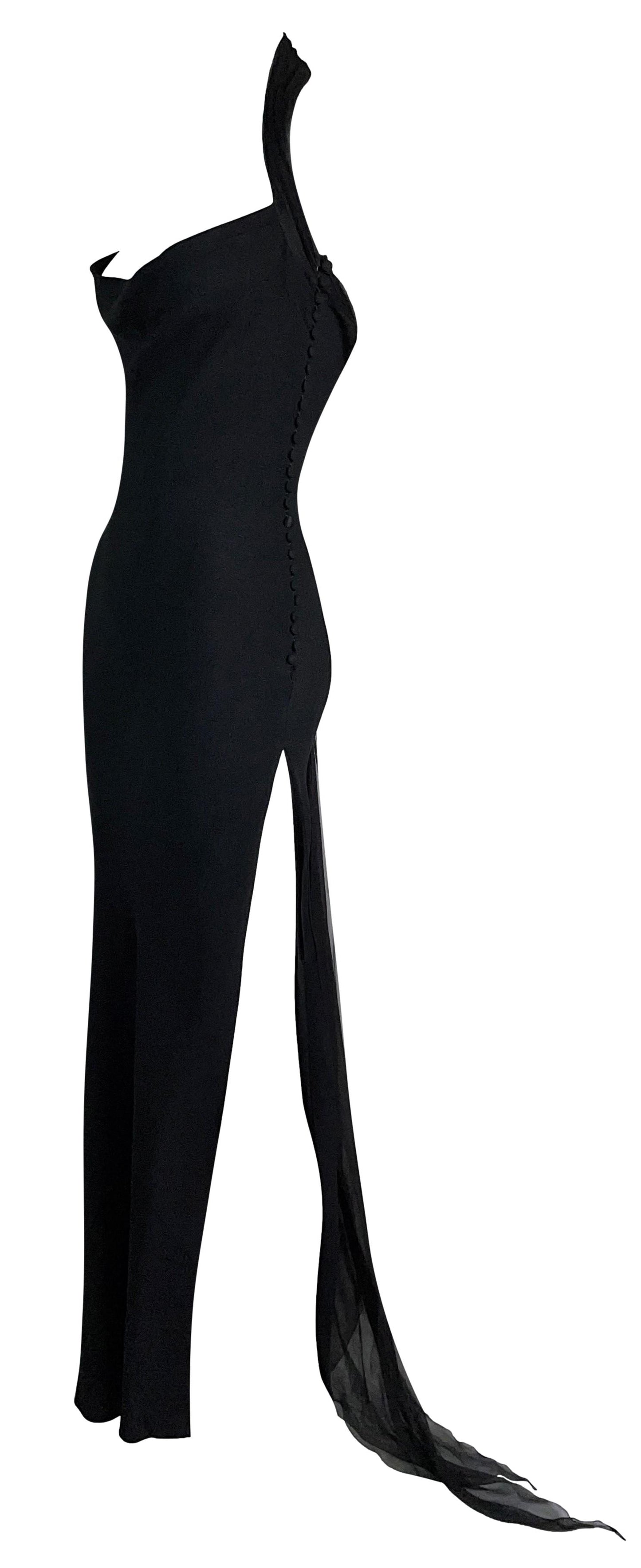 F/W 1999 Christian Dior by John Galliano Black High Slit Corset Maxi Dress