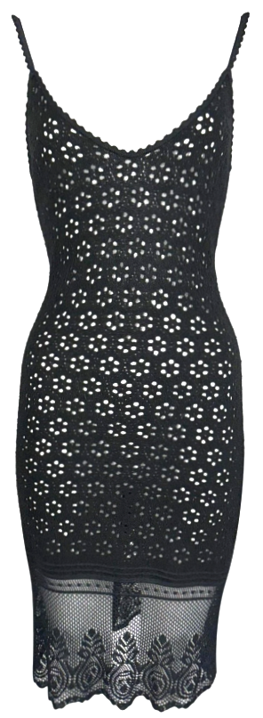 F/W 1999 Christian Dior x John Galliano Sheer Black Bodycon Fuzzy Knit Mini Dress